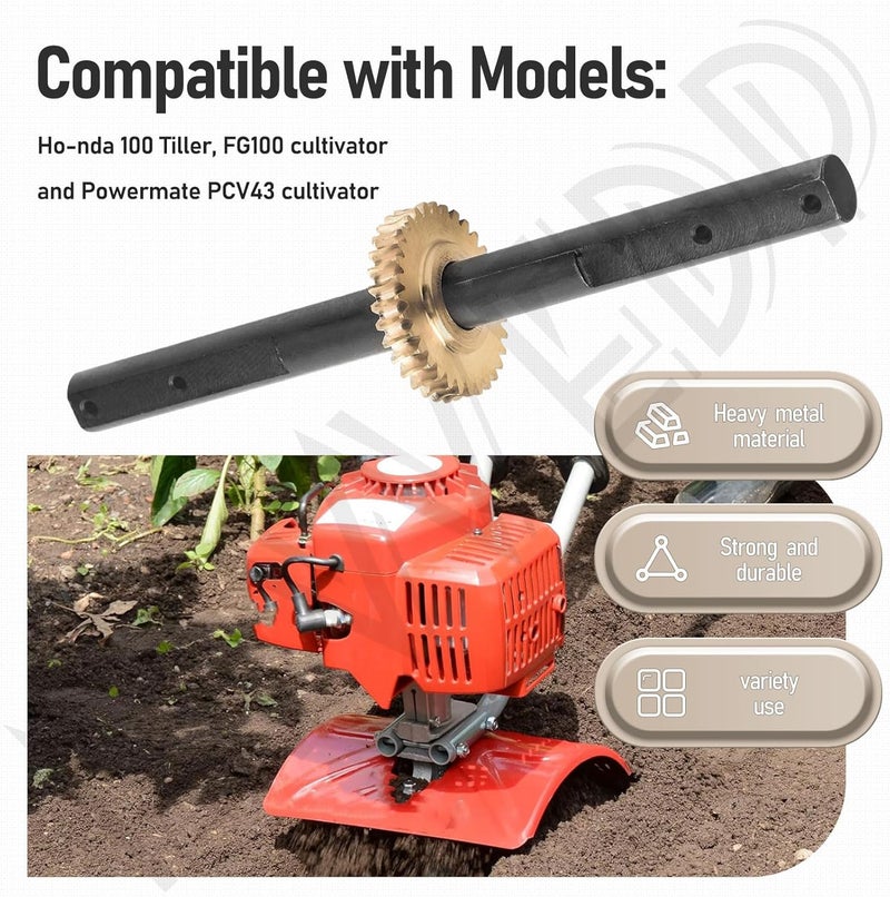 MWEDP 4651 Replacement Tiller Shaft Tine Assembly Compatible with Earthquake, Powermate PCV43, H-onda FG100 Tiller Cultivator - Image 3